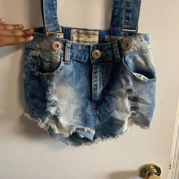 Parisian Collection Youth Denim Jeans with Suspenders - Picture 2 of 4